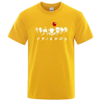 Men's High Quality T-shirt 100% Cotton T-shirt Funny Friends Print T Shirt Loose Summer Cool O-neck Men T-shirt Male Tops Tee