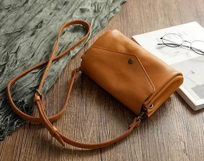 High Quality Genuine Leather Women Crossbody Bag New Style Multi-Layered Messenger Bags Small Female Mobile Phone Purse Bag