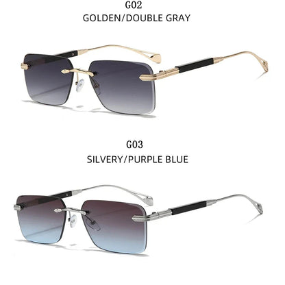 2024 Fashion Sunglasses For Men Luxe Rimless Sunglasses Women Trendy Vintage Glasses Lunette Soleil Femme Gafas De Sol Hombre