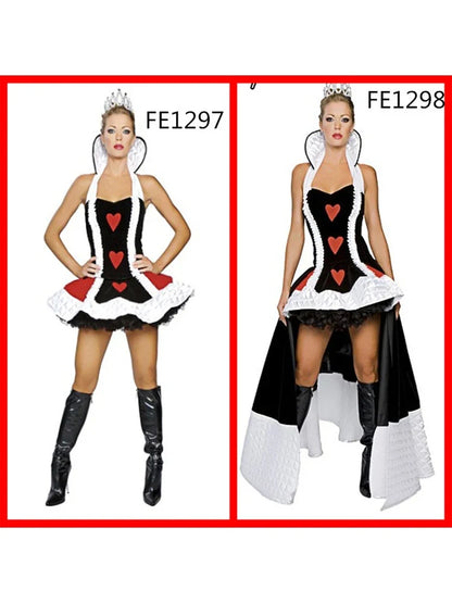 Sexy Queen of Hearts Costume Women Adult Fantasy Party Cosplay Fancy Sexy Costume Disfraz Adulto Halloween Carnival Dress Up