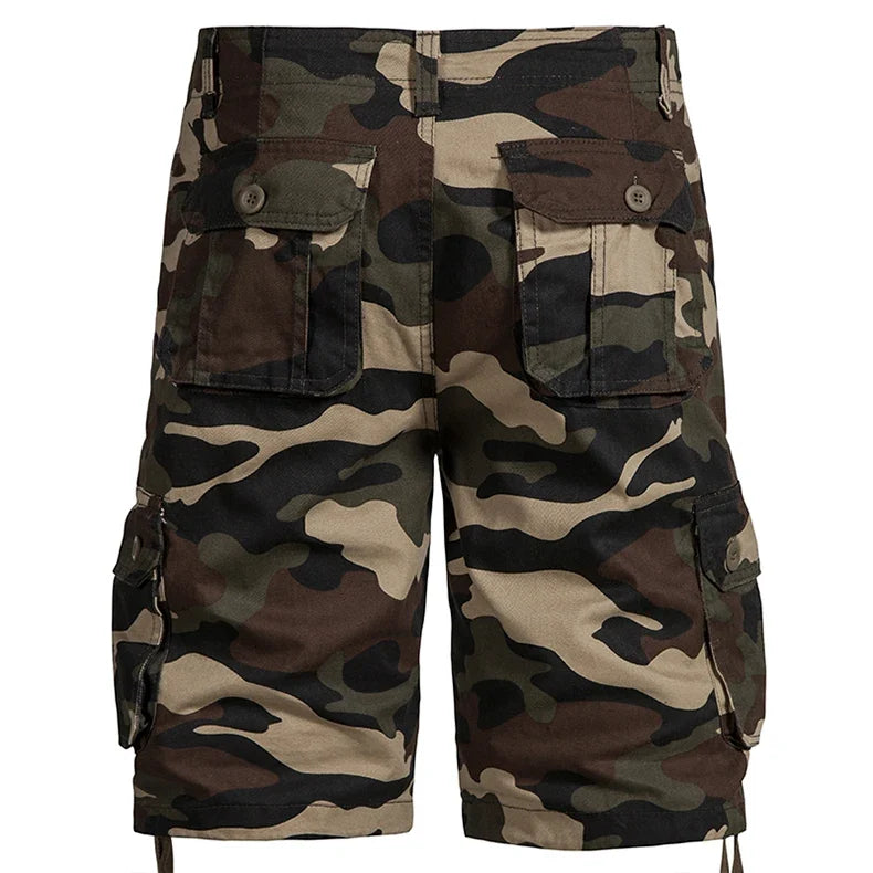 Mens Camo Shorts Men Camouflage Overalls Loose Casual Outdoor Sports Half Pants Side Pocket Cotton Comfortable Shorts