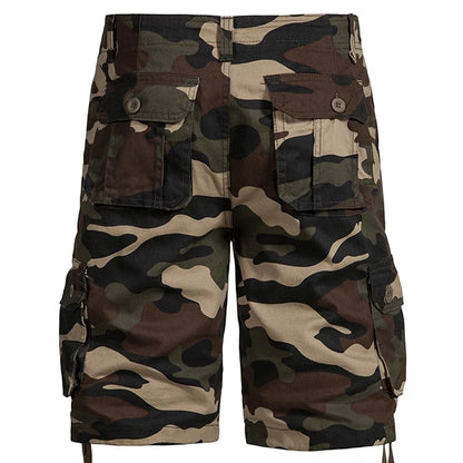 Men's Camo Shorts Summer Casual Half Pants Camouflage Outdoor Sports Short Pants Side Pocket Cotton Breathable Shorts