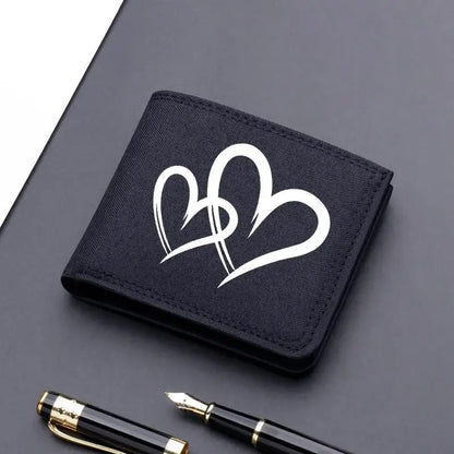Horse Dragon Pattern Canvas Boy Girl Kids Wallet Black Card Holder Male Money Bag Bank Holder Short Purse Credit Card Case Bag