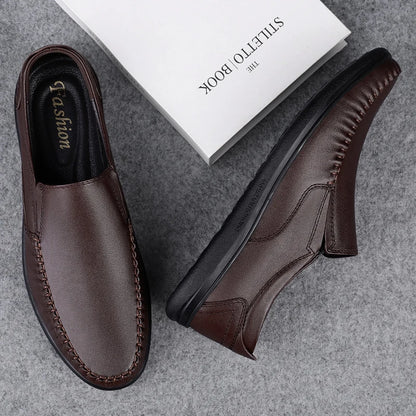 Genuine Leather Men's Loafers Soft Cowhide Men Casual Shoes Luxury Brand Male Driving Footwear Slip-on Flats Handmade Moccasins