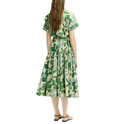 Women's Elegant Dress Hit Color Spliced Waist Cinching Elegant Dresses Women Pockets Midi Dress Office Lady Fashion