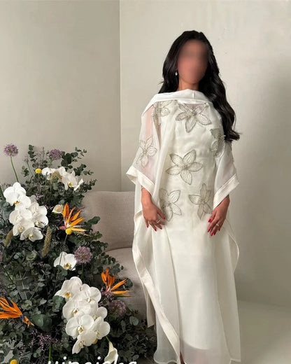 Customized    Organza Appliques Valentine's Day A-line High Collar Bespoke Occasion Dresses Ankle-Length