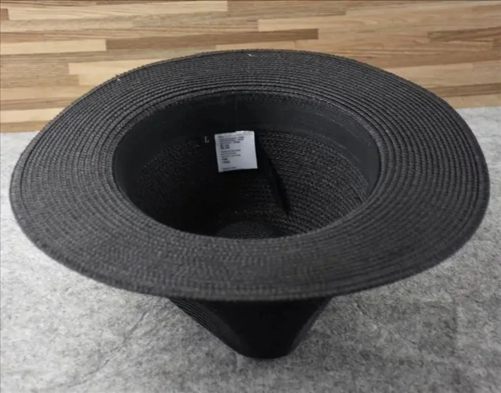 Unisex Panama Straw Hat Wide Brim Summer Beach Sun Protection Fedora Style - Sizes 55-57/58-60/61-64cm (Large/Plus)"