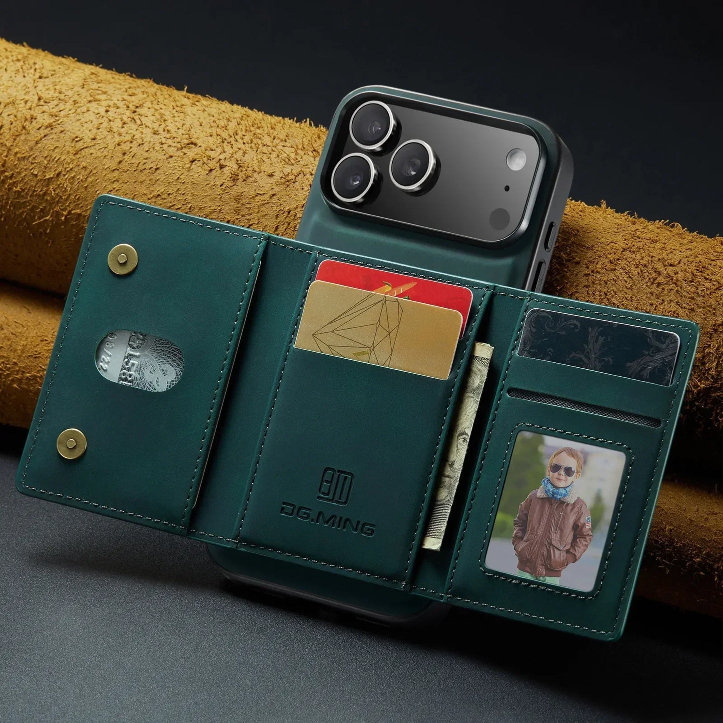 Luxury Leather Phone Case for IPhone 17 Pro Max Air16E 16 14 15 Plus 13 12 11 Pro Max Magnetic Detachable Card Stand Wallet