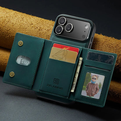 Luxury Leather Phone Case for IPhone 17 Pro Max Air16E 16 14 15 Plus 13 12 11 Pro Max Magnetic Detachable Card Stand Wallet