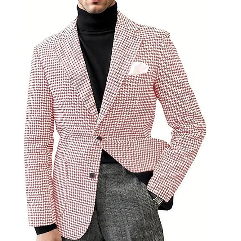 Men's Camel Velvet Blazer with Leather Patchwork Slim Fit Formal Casual Tuxedo Jacket Two-Tone Business Suit Coat