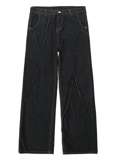 2025 Men HipHop Distressed Jeans Pants Men Ripped Patchwork Denim Pants Male Oversized Loose Casual Streetwear Wide Leg Trousers