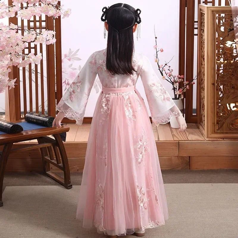 Girl Modern Hanfu Chinese Style Dress Halloween Fairy Kids Clothes Vestidos Traditional Cosplay Children Costume Girls Dresses