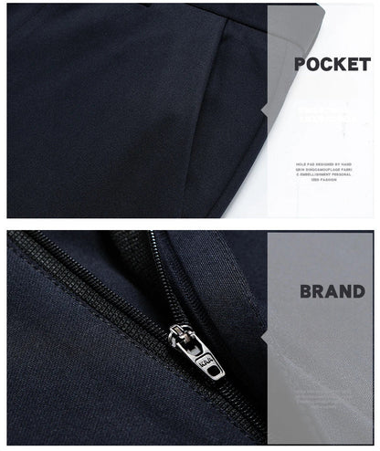Elastic Men's Suit Pants Thin Straight Leg Pants Wrinkle Resistant Non-ironing Streetwear Men's Pants Business