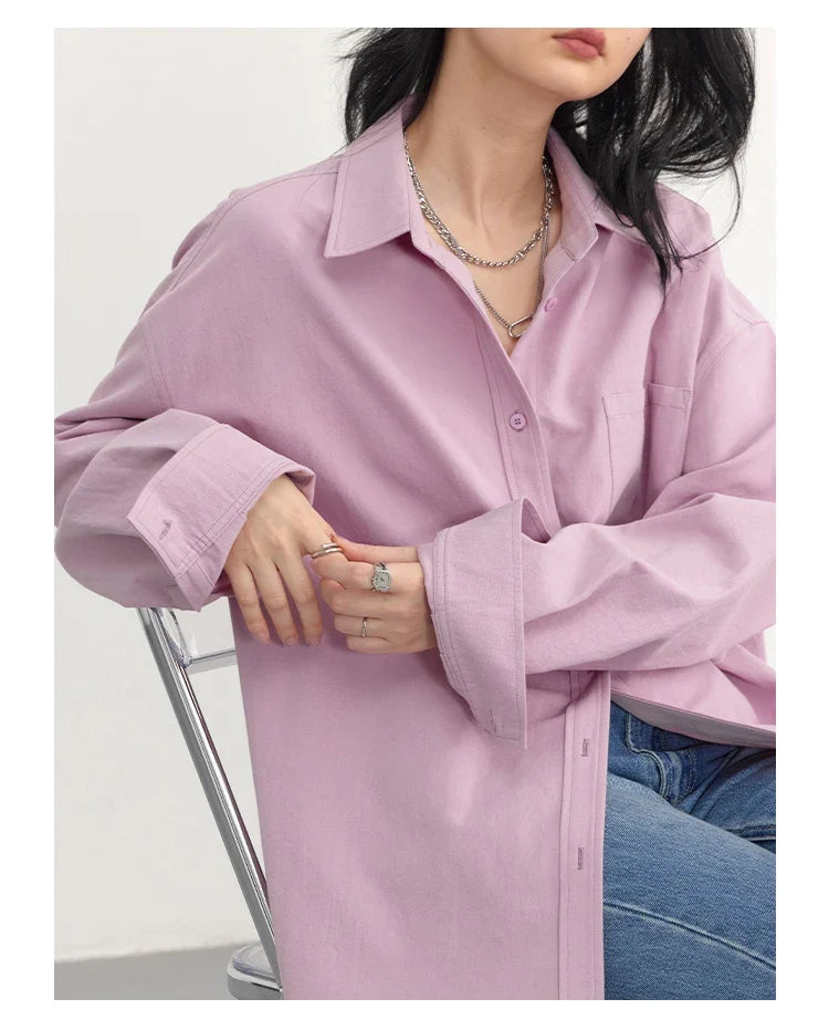 Korean Women's Long-sleeved Shirt Loose Woman Tops Fashion Woman Blouse Office Lady Coat 2025 Spring Autumn Clothing