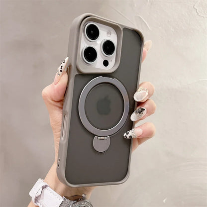 Luxury Magnetic for Magsafe Bracket Stand Phone Case for iPhone 13 15 16 Pro Max 12 14 Plus Folding Stand Shockproof Back Cover