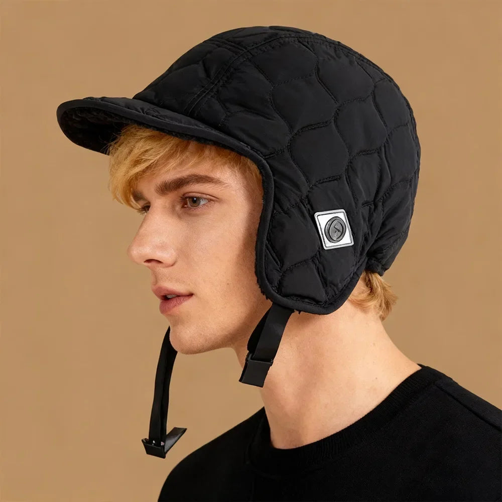 Velvet Lei Feng Hat Unisex Winter Thickened Velvet Lamb Wool Warm Ear Protection Hat Outdoor Ski Cycling Pilot Hats Russian Hats