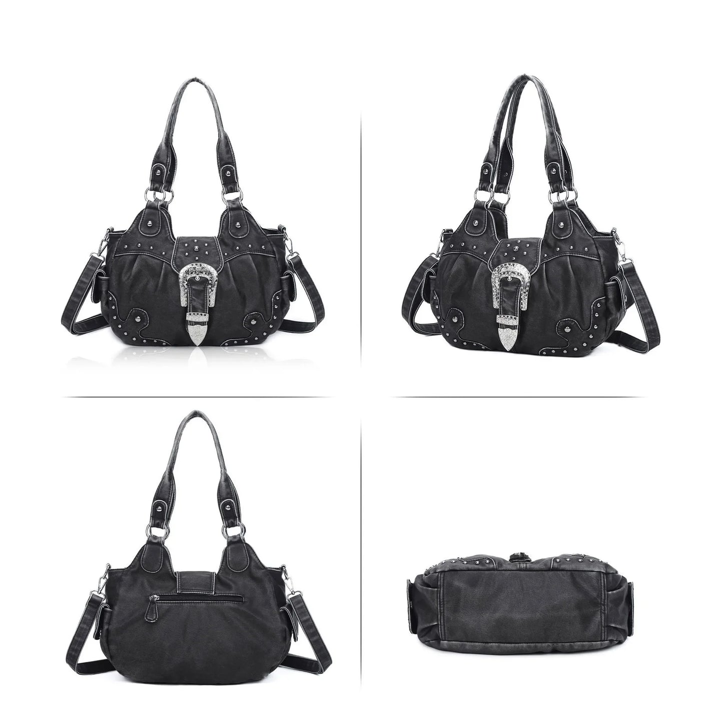 Women Handbag Stitching Leopard Top-handle Shoulder Bag PU Dumpling Pack Multi-pockets Shoulder Bags Phone Money Pack