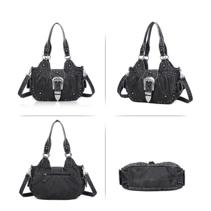 Women Handbag Stitching Leopard Top-handle Shoulder Bag PU Dumpling Pack Multi-pockets Shoulder Bags Phone Money Pack