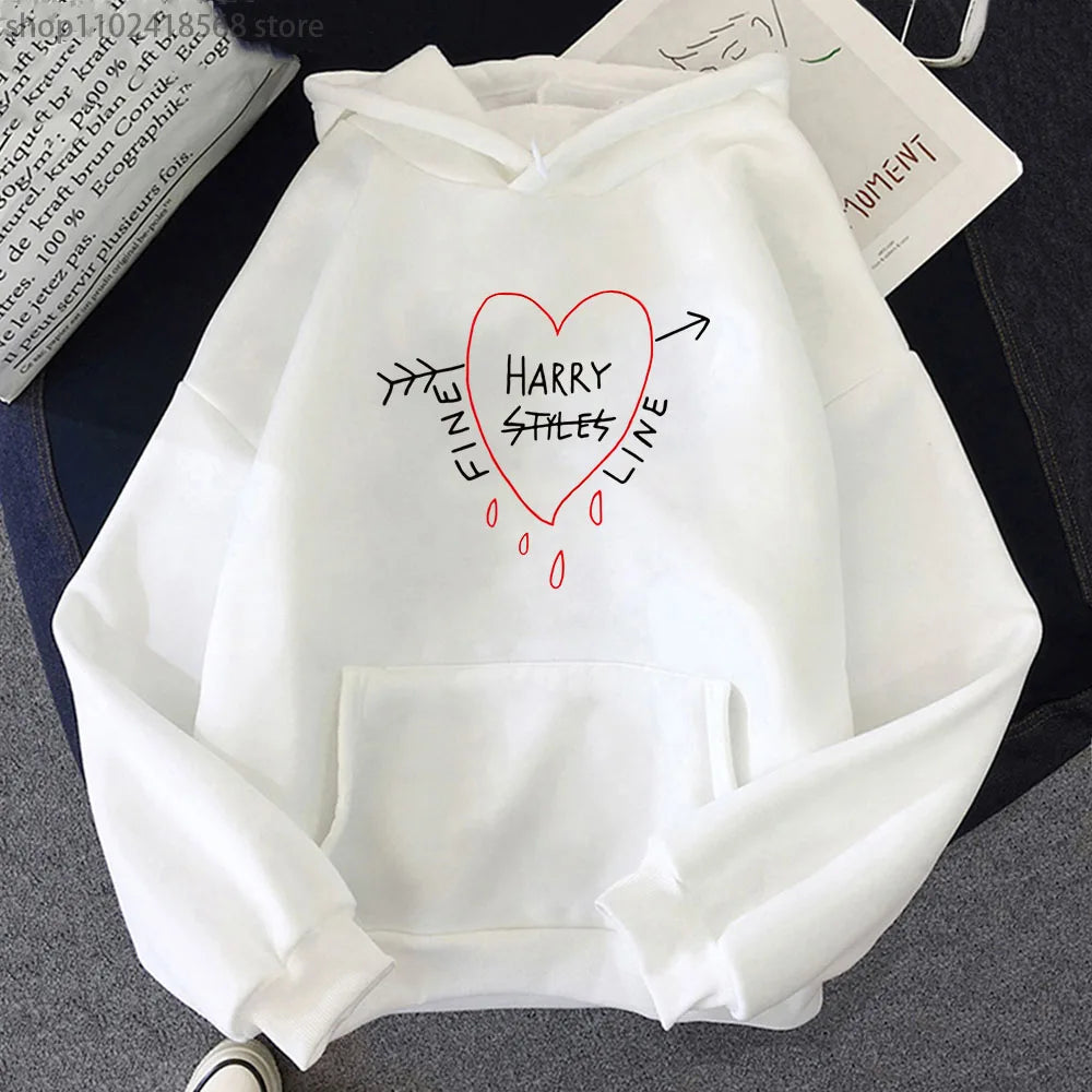 Happy Fine Line Print Hoodeis Harry Styles Treat People Kindness Fashionable Sweatshirts Women's Top Men Clothing Y2k Pullover