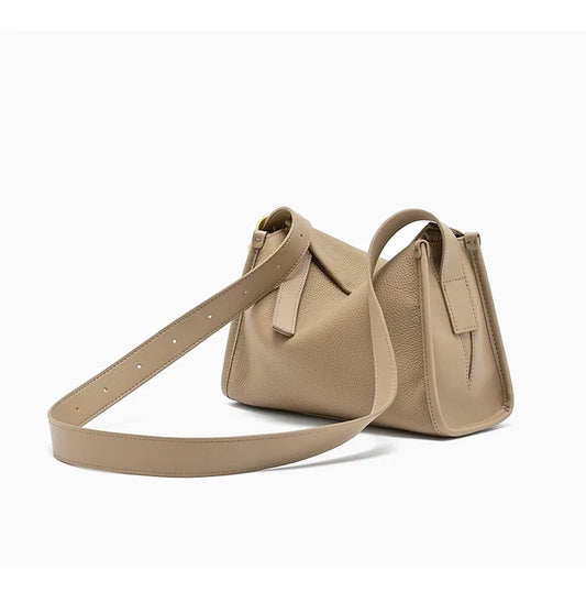 Women's Natural Cow Genuine Leather Shoulder Bags Ladies Retro Fashion Cowhide Crossbody Bag Female Casual Commuting Bag
