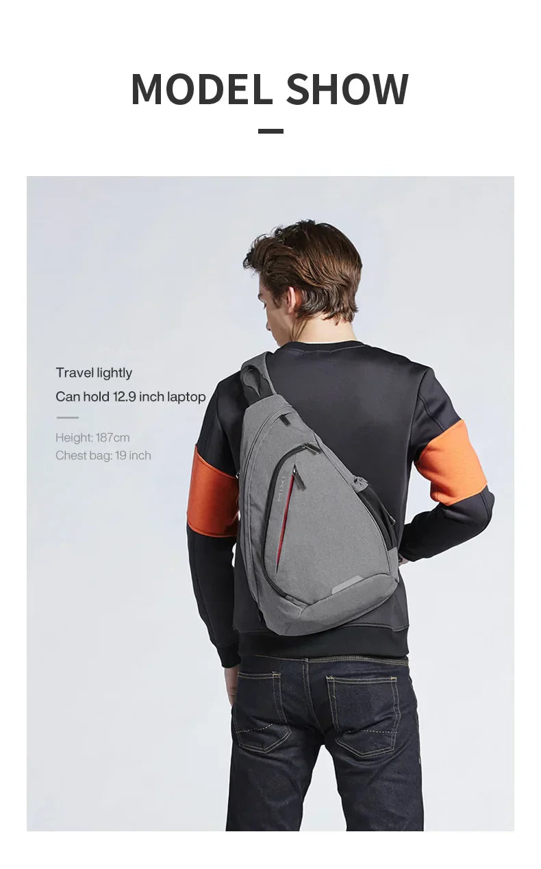 Men One Shoulder Backpack Women Sling Bag Crossbody USB Boys Cycling Sports Travel Versatile Fashion Bag Student School