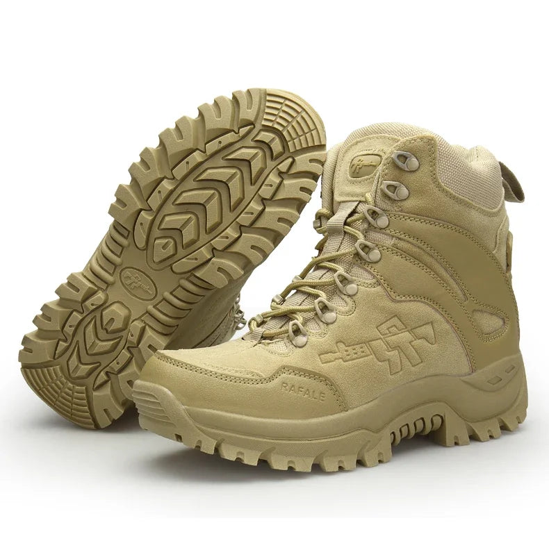 New Men Tactical Boots Army Breathable Desert High Quality Unisex Waterproof Male Hunting Boots Ankle Work Climbing Hiking Shoes