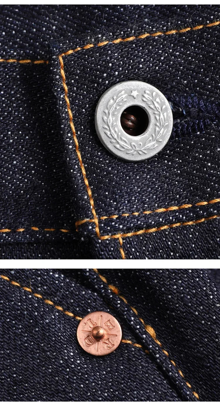 Denim Jeans Loose Straight Fit Heavyweight Raw Denim Pants