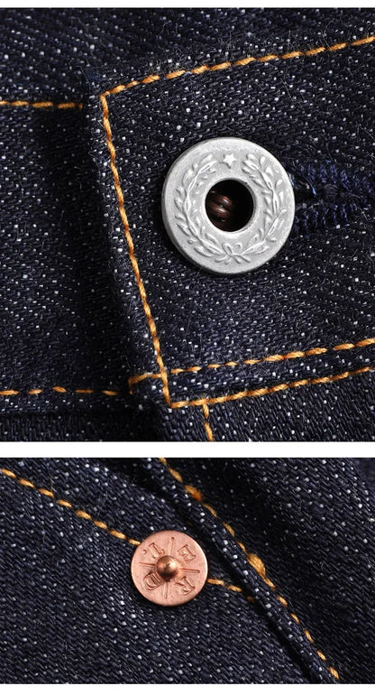 Denim Jeans Loose Straight Fit Heavyweight Raw Denim Pants