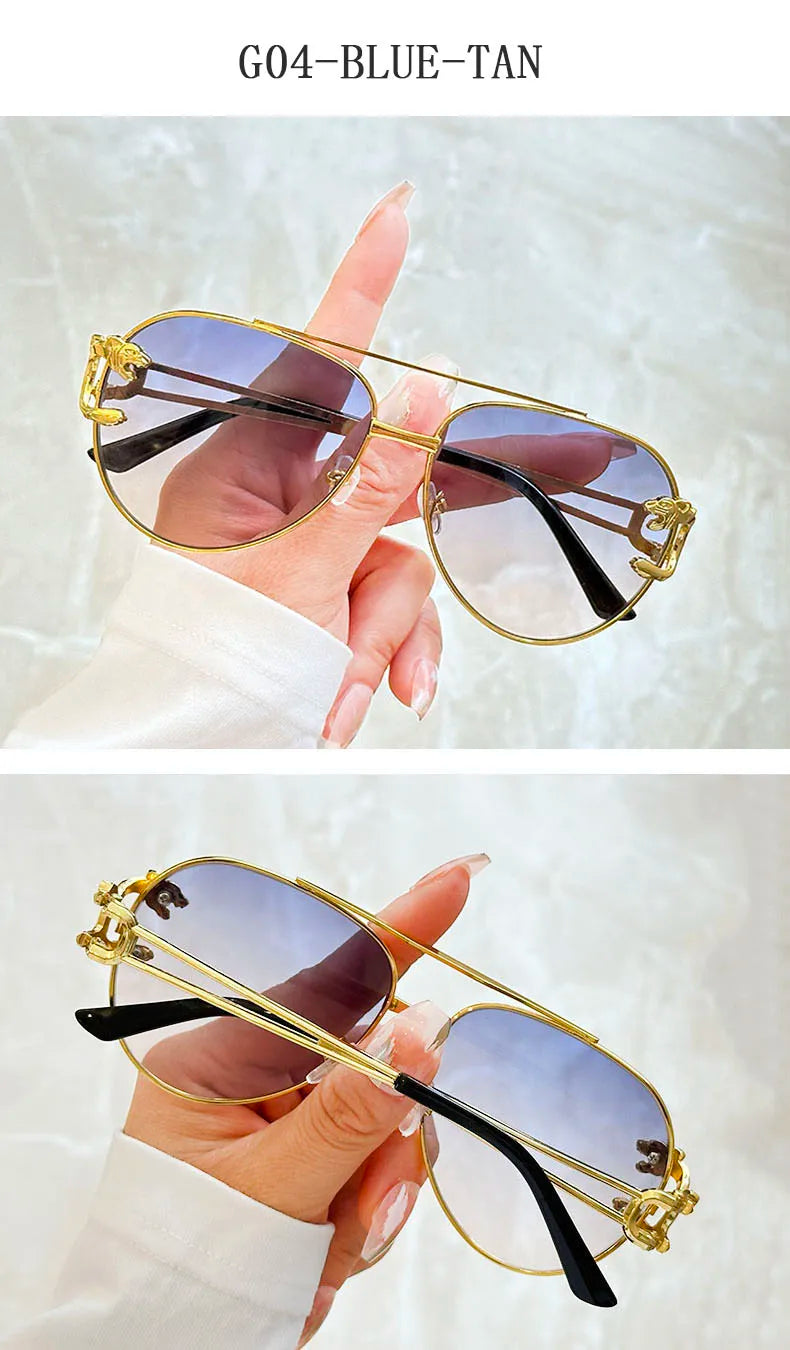 Luxury Sunglasses Women 2025 Fashion Glasses Vacation Oval Sunglass Luxe Femme Lunette Soleil Femme Lentes De Sol Mujer Vintage