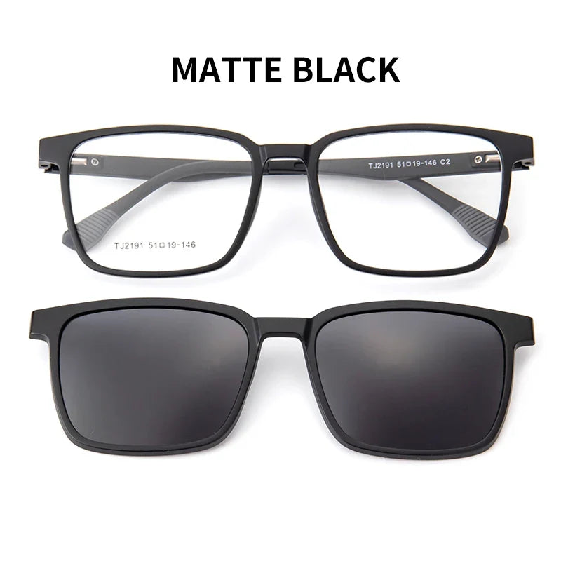 Flip-up Magnetic Clip-on Prescription Glasses Men Women TR90 Polarised Myopia Sunglasses Night Vision Reading Glasses 2191