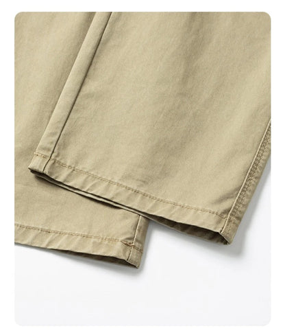 100% Cotton Straight Casual Pants Men's New Cargo Pocket Fashion Brand Comfortable High Quality Business Male Pants