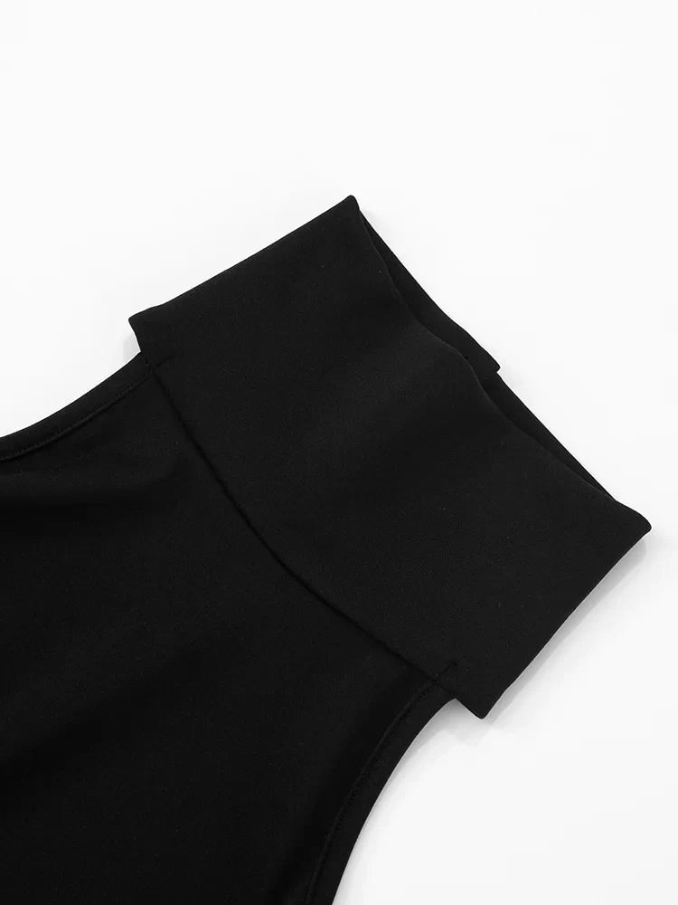 Ruffled Patchwork Sexy Rompers Female Patchwork Off-Shoulder High Waist Contrast Summer 2025 Women's Jumpsuit Bodysuits