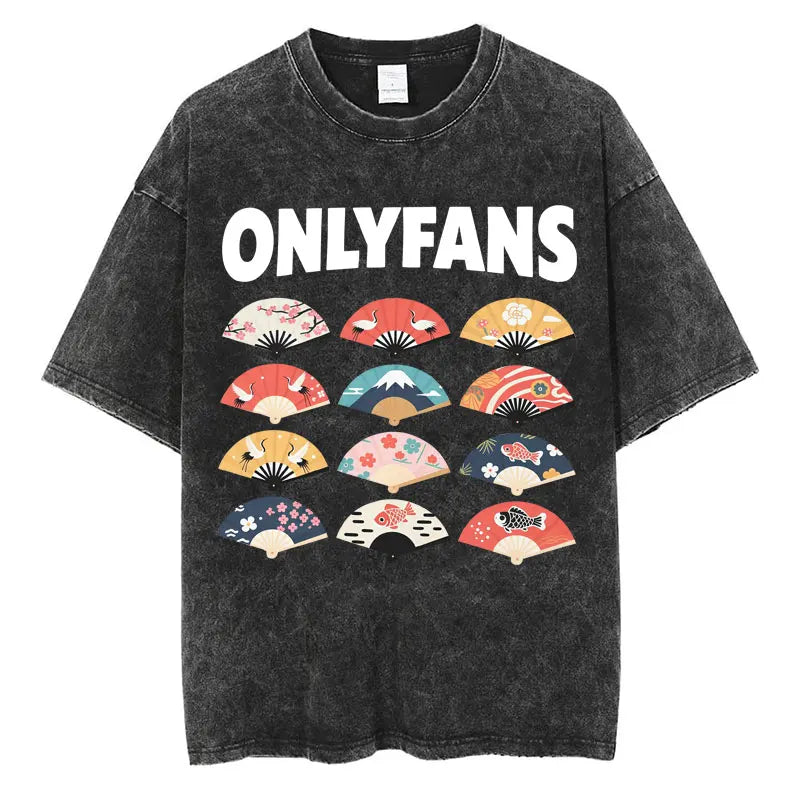 Japanese Tokyo Tokyo Culture Print Washed T Shirt Funny Fashion Vintage Men Women T-shirts Cotton Casual Loose Tees Streetwear