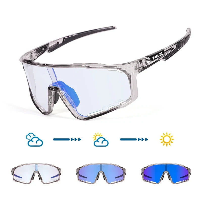 Color Photochromic Cycling Glasses MTB Sunglasses for Men Women Sport Speed Mountain Bike Bicycle Cycl Eyewear Goggle