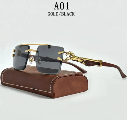 2023 Sunglasses Women Luxury Rimless Vintage Fashion Glasses Lunette Oversized Shades De Soleil Femme Gafas De Sol Mujer Lentes