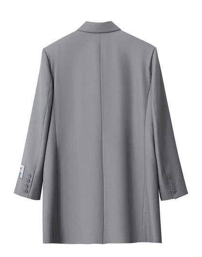Minimalist Women's Jacket 2025 Autumn New Solid Color Commuter Loose Straight Women's Long Sleeve Top Long Blazer 12541154