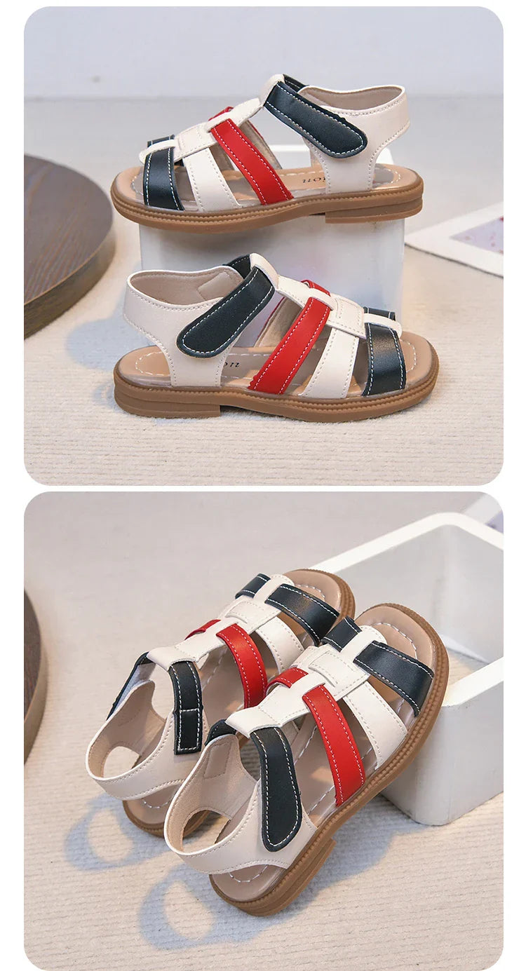 Kids Summer Sandals for Boys Girls Unisex Fashion Open Toes All Match Size 21-30 Children Beach Shoes Anti-skid Breathable Soft