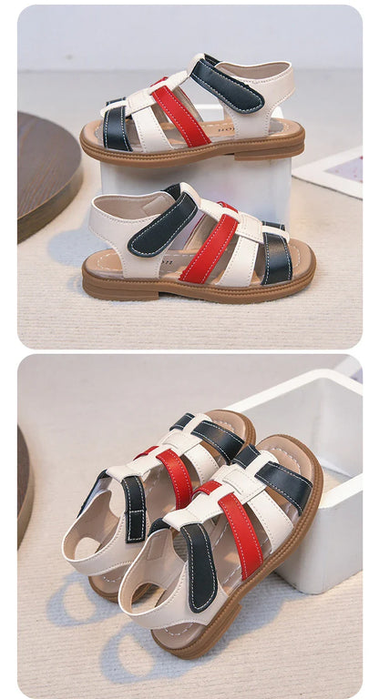 Kids Summer Sandals for Boys Girls Unisex Fashion Open Toes All Match Size 21-30 Children Beach Shoes Anti-skid Breathable Soft