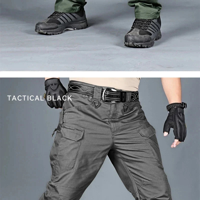 Summer Men's Tactical Cargo Pants Casual Trousers Multi-Pockets Waterproof Pants Lightweight Quick Dry Outdoor Hiking Trousers