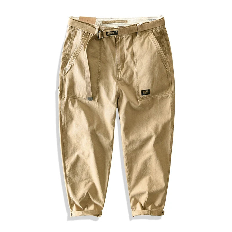 Trendy Versatile Workwear Pants Men American Retro Trousers Fashion Cargo Pants Man Straight Casual Baggy Pants
