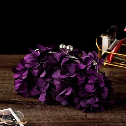 Wedding Dress Bag 8 Colors White Bride Clutches Ladies Blue Party Handbag Woman Purple Evening Flower Bags Floral Wedding Clutch