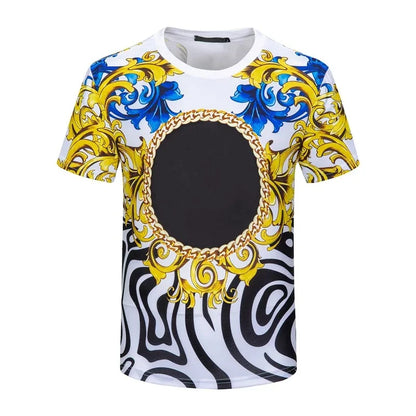 Men's And Women's Summer Casual T-shirts 3D Printed Shirts Retro Luxury Royal Flowers Street Fashion Oversized Clothing Tops