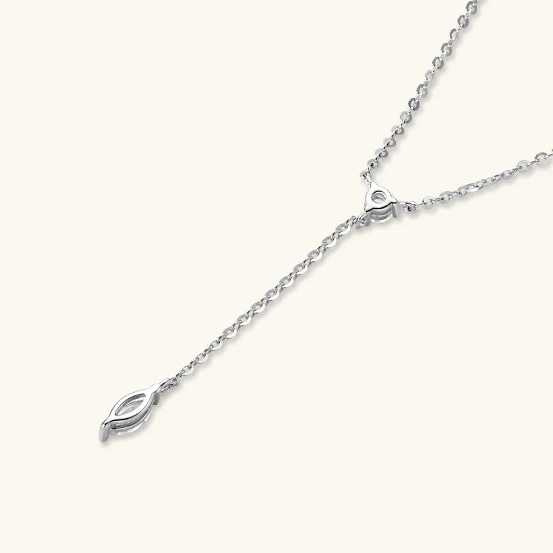 0.4cttw Marquise/round Cut Moissanite Necklace for Women D Color Luxury Pendant 925 Sterling Silver Jewelry Wholesale