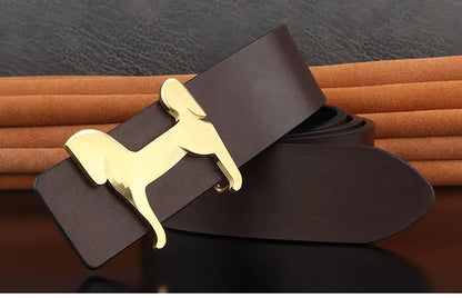 High grade Stainless steel horse slide buckle men belts 3.8cm wide genuine leather Waistband cowboy casual ceinture homme