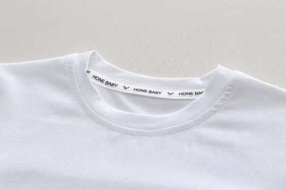New Baby Summer Clothing Toddler Children Boy Short Sleeve Causal Letter T-shirt Pants Fashion Infant Clothes 2pcs/Set Tracksuit