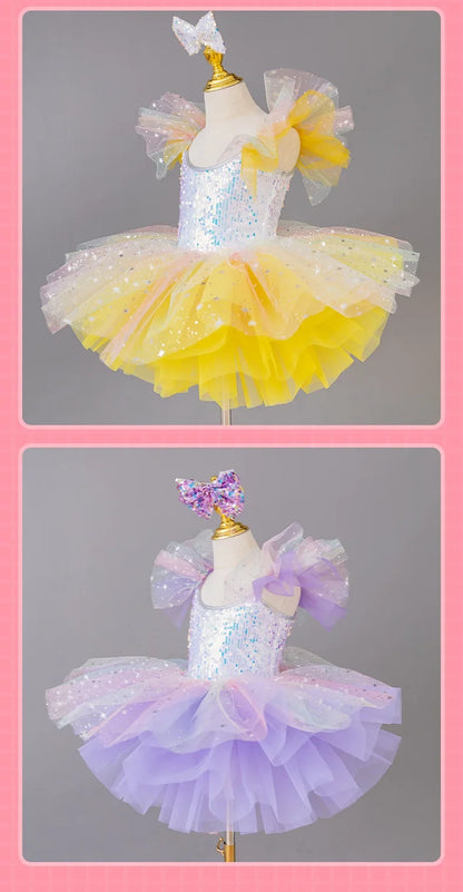 Children's Day Dance Dress Girl Ballet Princess Summer Dresses Girls Ballet Sequins Outfit Kids Clothes Vestidos Birthday Gift