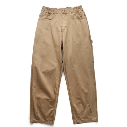 Korean Streetwear High Quality Double Gauge Twill Wash Cargo Pants For Men Clothing Harajuku Cotton Casual Straight Leg Trousers