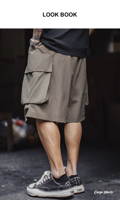 2026 New American Retro Mountain Lightweight A-line Shorts Men Big Pocket Functional Straight Leg Summer Pants Cargo Pants