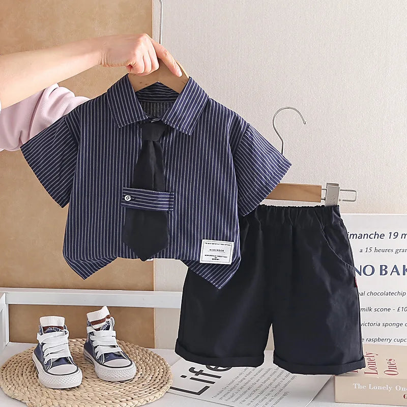 New Summer Baby Clothes Suit Children Boys Fashion Shirt Shorts 2Pcs/Sets Kids Outfits Toddler Casual Costume Infant Tracksuits