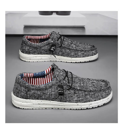 Men's Breathable Casual  Canvas Slip Shoes Comfort Slip-on Loafer Soft Penny Loafers for Men Lightweight Driving Boat Shoes